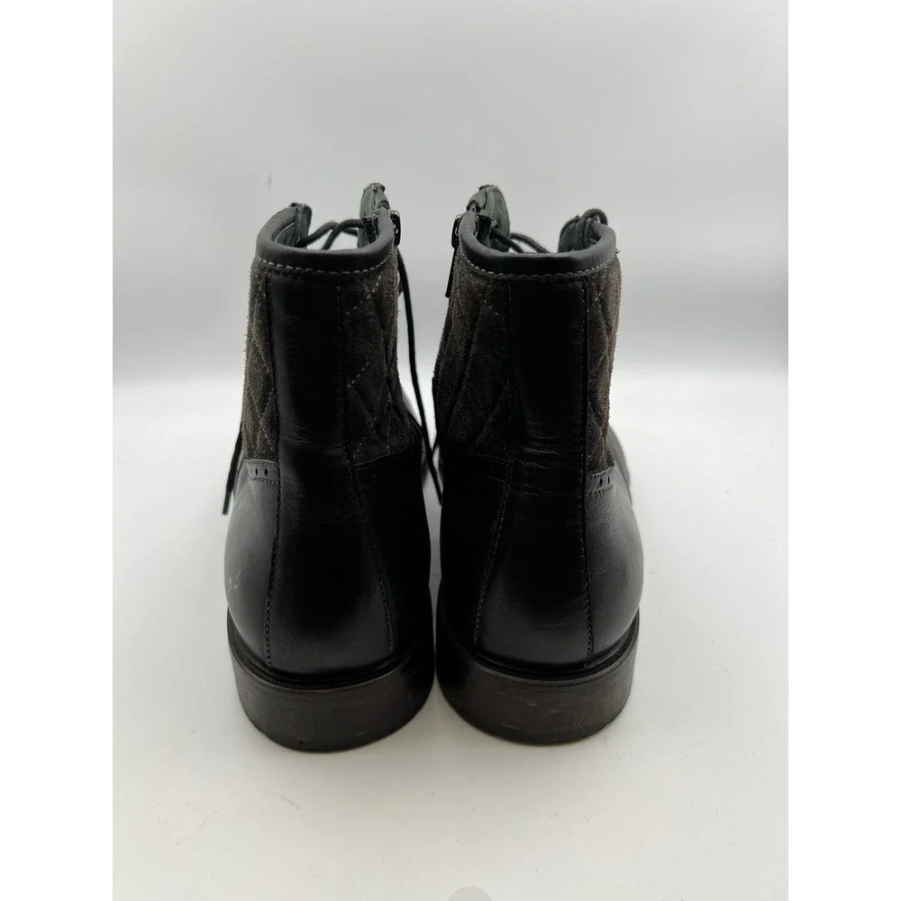Johnston & Murphy J&M 1850 Black Leather Cap Toe Lace Up Boots Mens Size 13 M